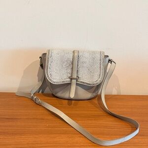 Nordstrom Gray Leather Crossbody Bag